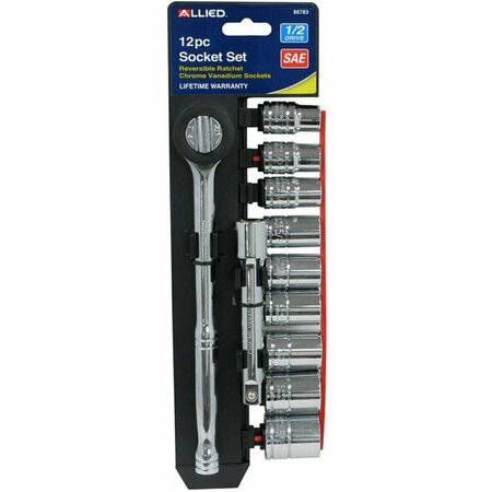 PINPOINT 0.5 in. Drive SAE Socket Set - 12 Piece PI3315590